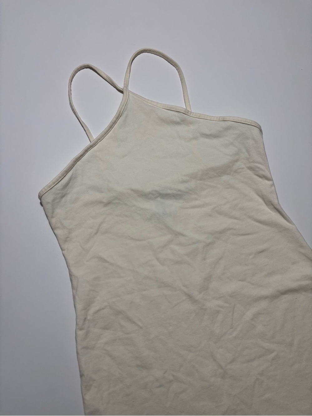 H&M Divided Ivory White Simple Sleek Cotton Slip Dress